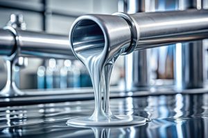Un fluido idraulico è un particolare liquido, con caratteristiche e proprietà precise, utilizzato negli ambienti industriali. Nella foto, un fluido che cola da una tubazione
