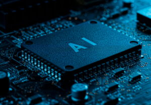 Nella foto, un elemento elettronico sviluppato per alimentare un motore AI.
